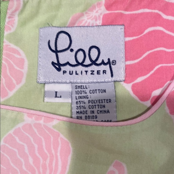 Floral Pink and Green Sleeveless Dress - Picture 2 of 2